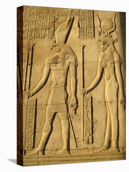 A relief depicting the god, Horus and the goddess Hathor-Werner Forman-Premier Image Canvas