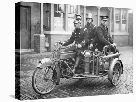 A Rex Motorcycle Being Used by Firemen-null-Premier Image Canvas