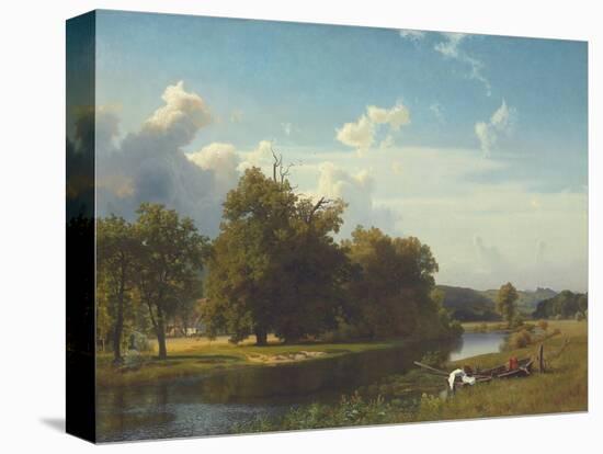 A River Landscape, Westphalia, 1855-Albert Bierstadt-Premier Image Canvas