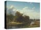 A River Landscape, Westphalia, 1855-Albert Bierstadt-Premier Image Canvas