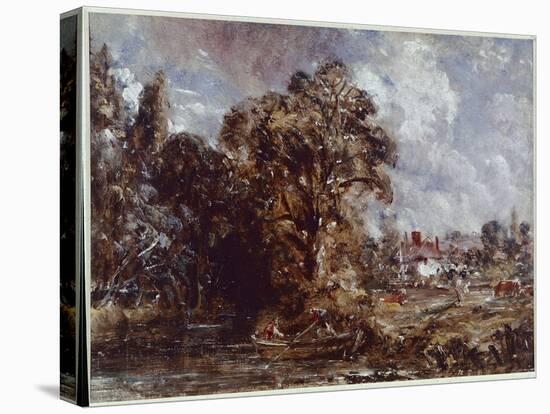 A River Scene, with a Farmhouse near the Water's Edge (Oil on Canvas, 1830-1836)-John Constable-Premier Image Canvas