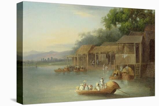 A Riverside Dwelling, Indo-China-George Chinnery-Premier Image Canvas