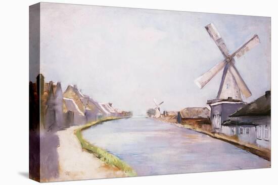 A Riverside Village with Windmills-Lesser Ury-Premier Image Canvas