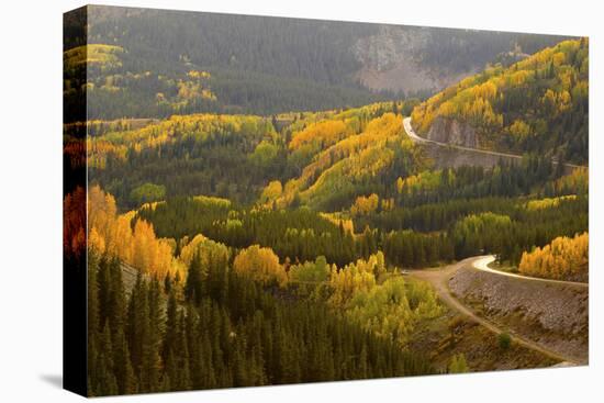 A Road Meanders Through the Brilliant Fall Colors of the San Juan Mountains of Colorado-John Alves-Premier Image Canvas