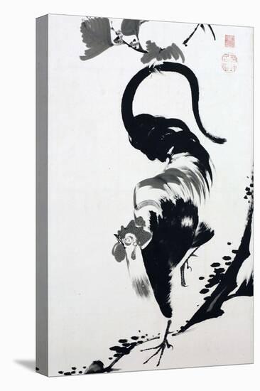 A Rooster Sumi on Paper-Jakuchu Ito-Premier Image Canvas