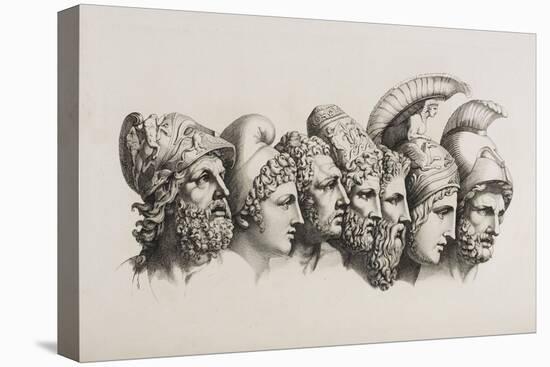 A Row Of Seven Heads Of Classical Heroes and Heroines From the Stories Of Homer.-HW Tischbein-Premier Image Canvas