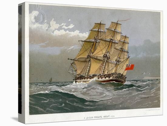 A Royal Navy 38 Gun Frigate, C1770-William Frederick Mitchell-Premier Image Canvas