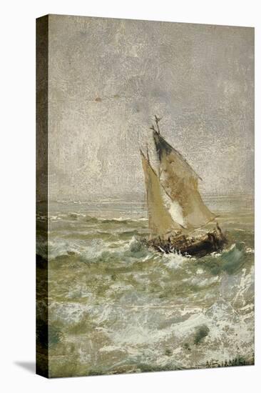 A Sailing Boat in a Choppy Sea-Mose Bianchi-Premier Image Canvas
