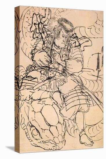 A Samurai Overwhelming a Giant Serpent-Kuniyoshi Utagawa-Premier Image Canvas