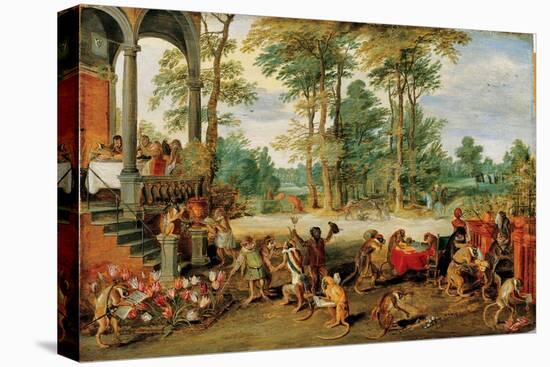 A Satire of Tulip Mania, C. 1640 (Oil on Wood)-Jan the Younger Brueghel-Premier Image Canvas