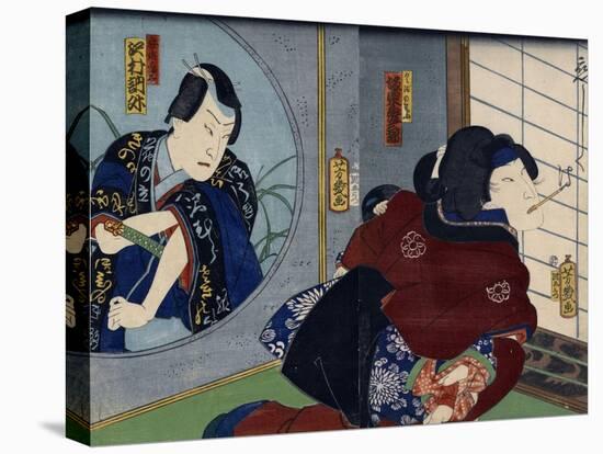 A Scene from the Play 'Kuzunoha', 1865-Utagawa Yoshiiku-Premier Image Canvas