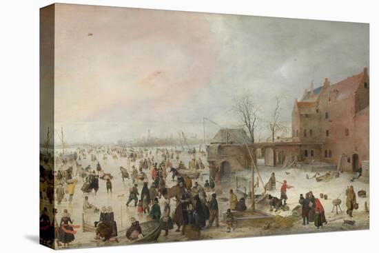 A Scene on the Ice Near a Town, C. 1615-Hendrick Avercamp-Premier Image Canvas