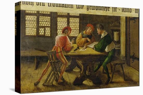 A Schoolmaster Explaining a Document to Two Illiterate Journeymen, 1516-Ambrosius Holbein-Premier Image Canvas