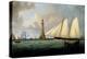 A Schooner of the Royal Yacht Squadron off the Eddystone Lighthouse, 1831-John Lynn-Premier Image Canvas