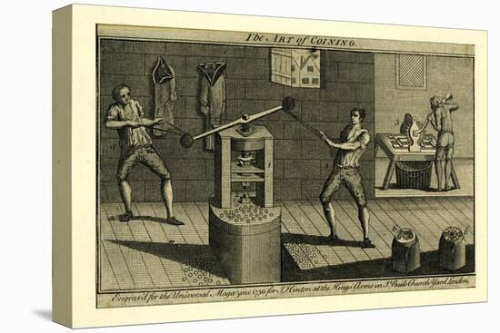 A Screw Press in Operation at the Royal Mint in the Tower, from the Universal Magazine, 1750-null-Premier Image Canvas