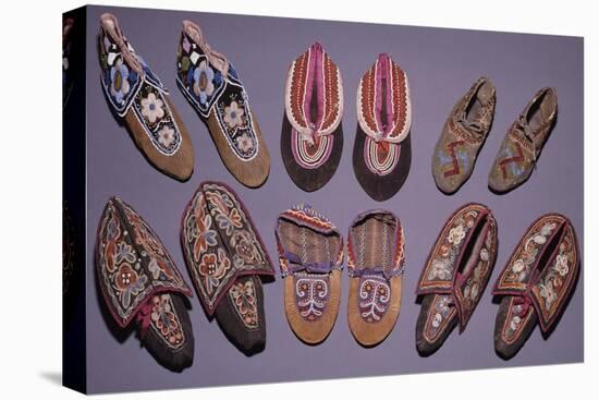 A Selection of American Indian Moccasins-null-Premier Image Canvas