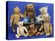 A Selection of Teddy Bears around a Black Painted Tinplate Toy Stove-null-Premier Image Canvas