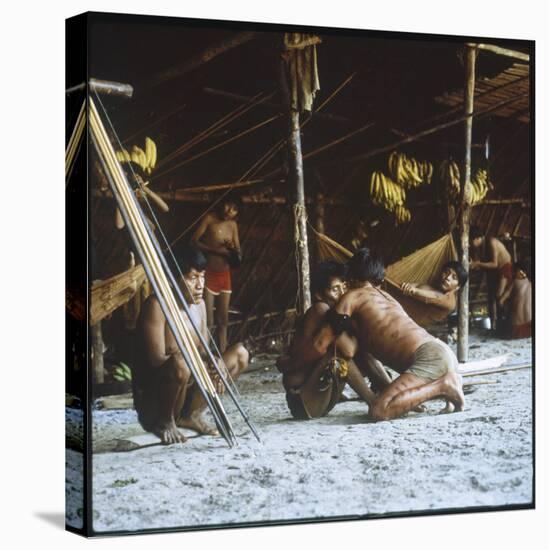 A Shaman Attempts to Heal a Sick Man by Driving Out Evil Spirits, at Mavaca, Venezuela-null-Premier Image Canvas