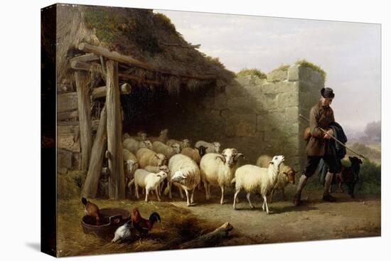 A Shepherd and His Flock, 1862-Eugene Joseph Verboeckhoven-Premier Image Canvas