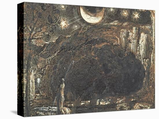 A Shepherd and His Flock under the Moon and Stars, C.1827-Samuel Palmer-Premier Image Canvas