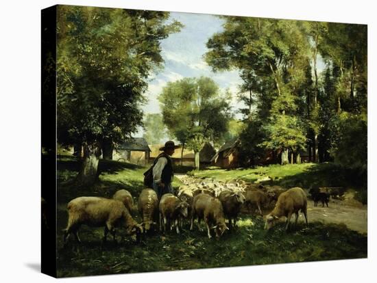 A Shepherd and his Flock-Julien Dupre-Premier Image Canvas