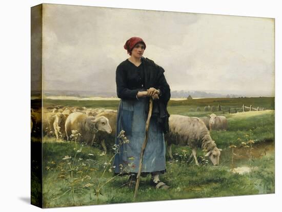 A Shepherdess with Her Flock-Julien Dupre-Premier Image Canvas