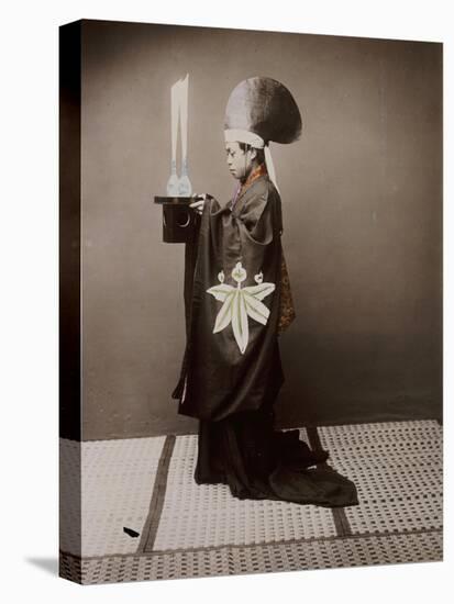 A Shinto Priest Offering Sake to the Kami, 1880-Baron Von Raimund Stillfried-Premier Image Canvas