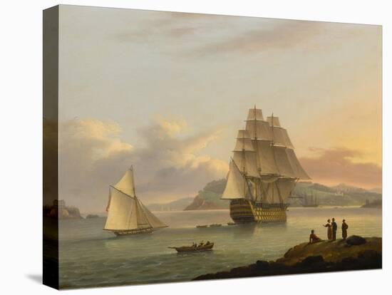 A Ship of the Line Off Plymouth, 1817-Thomas Luny-Premier Image Canvas