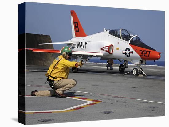 A Shooter Signlas the Launch of a T-45A Goshawk Trainer Aircraft-Stocktrek Images-Premier Image Canvas