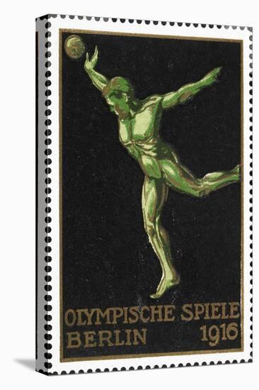 A Shot Putter. Germany 1916 Berlin Olympic Games Poster Stamp, Unused-null-Premier Image Canvas