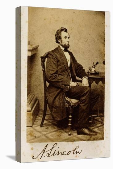 A Signed Carte-De-Visite Photograph of Abraham Lincoln, 1861-Alexander Gardner-Premier Image Canvas
