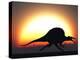 A Silhouetted Spinosaurus Sprinting Against a Setting Set at the End of a Jurassic Day-Stocktrek Images-Premier Image Canvas