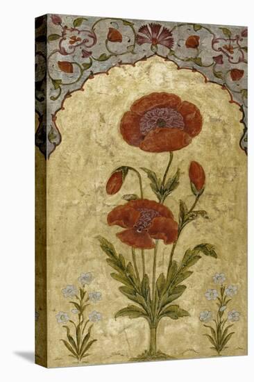 A Single Stem of Poppy Blossoms on Gold Ground, 1770-80 AD-null-Premier Image Canvas