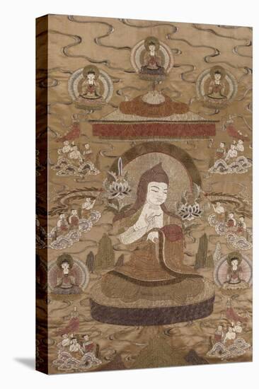 A Sino Tibetan Silk Embroidered Silk Thang.Ka Depicting Tsong.Kha.Pa, Circa 1800-null-Premier Image Canvas