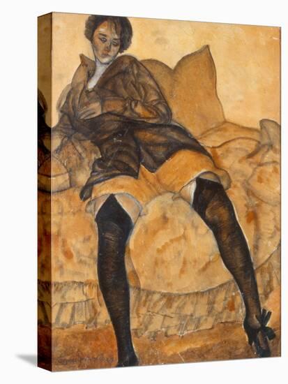 A Sitting Woman, C. 1918-Boris Dmitryevich Grigoriev-Premier Image Canvas