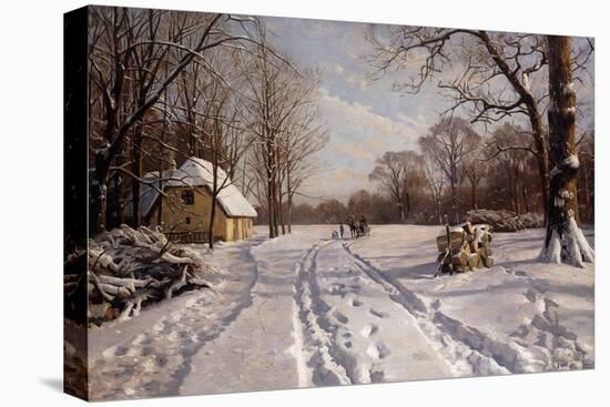 A Sleigh Ride through a Winter Landscape-Peder Mork Monsted-Premier Image Canvas