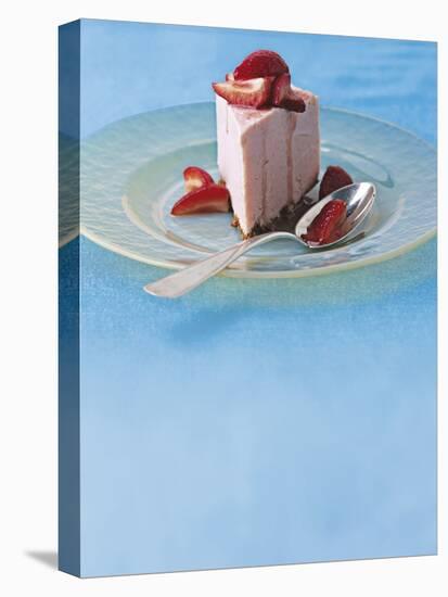 A Slice of Strawberry Yoghurt Torte on a Glass Plate - Conde Nast Collection-null-Premier Image Canvas