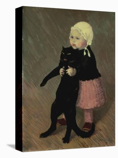 A Small Girl with a Cat, 1889-Théophile Alexandre Steinlen-Premier Image Canvas