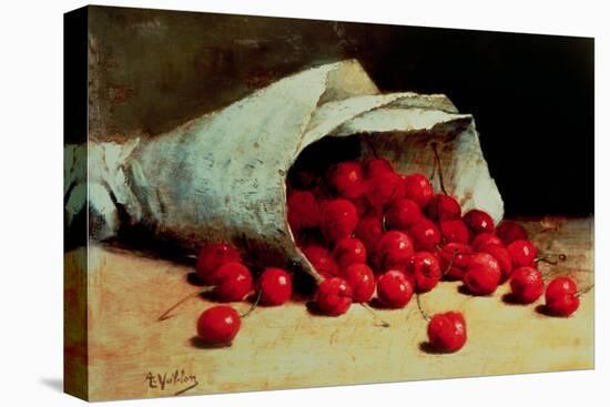 A Spilled Bag of Cherries-Antoine Vollon-Premier Image Canvas
