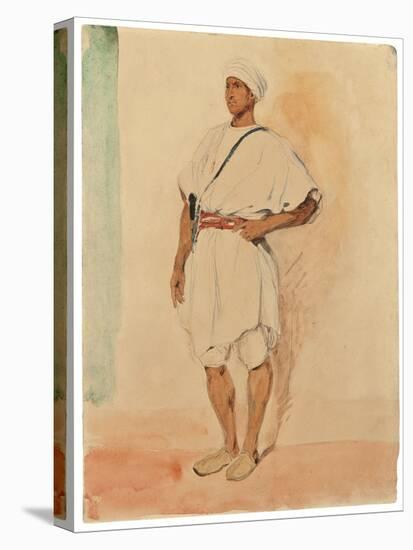 A Standing Moroccan (Pencil & W/C on Paper)-Ferdinand Victor Eugene Delacroix-Premier Image Canvas