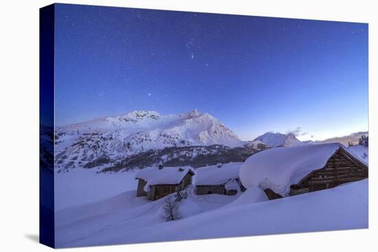 A Starry Night Covering the Spluga Huts Submerged in Snow Near the Maloja Pass-Roberto Moiola-Premier Image Canvas