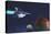 A Starship from Earth Travels to a Red Planet-null-Stretched Canvas