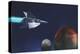 A Starship from Earth Travels to a Red Planet-null-Stretched Canvas