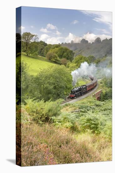 A steam locomotive approaching Goathland from Grosmont in September 2016, North Yorkshire, England-John Potter-Premier Image Canvas