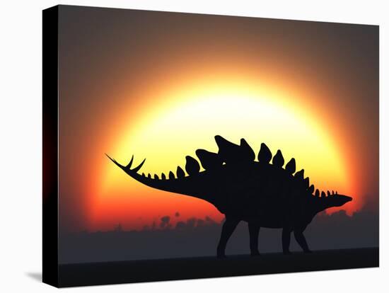 A Stegosaurus Silhouetted Against the Setting Sun at the End of a Prehistoric Day-Stocktrek Images-Premier Image Canvas