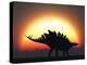A Stegosaurus Silhouetted Against the Setting Sun at the End of a Prehistoric Day-Stocktrek Images-Premier Image Canvas