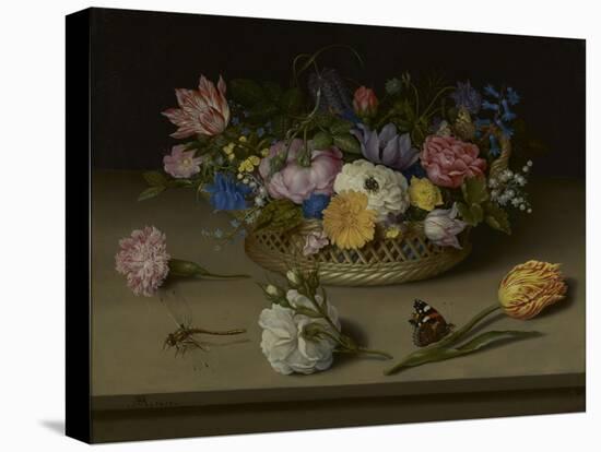 A Still Life of Flowers, a Dragonfly and a Red Admiral, 1614-Ambrosius The Elder Bosschaert-Premier Image Canvas