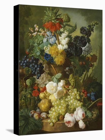 A Still Life of Flowers and Fruit-Jan van Os-Premier Image Canvas