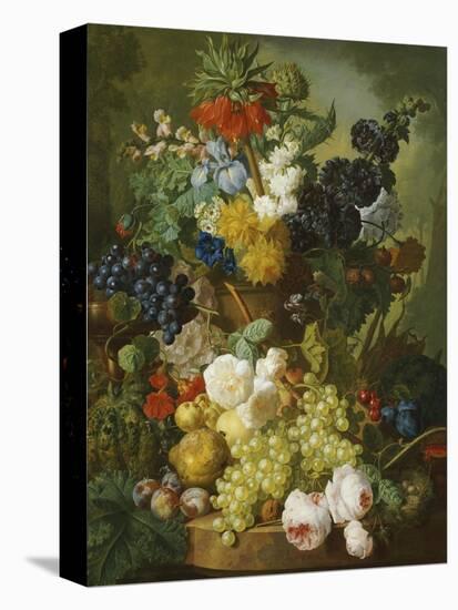 A Still Life of Flowers and Fruit-Jan van Os-Premier Image Canvas