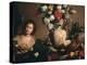 A Still Life of Flowers, Fruit, Vegetables and Seafood on a Ledge-Bernardo Strozzi-Premier Image Canvas